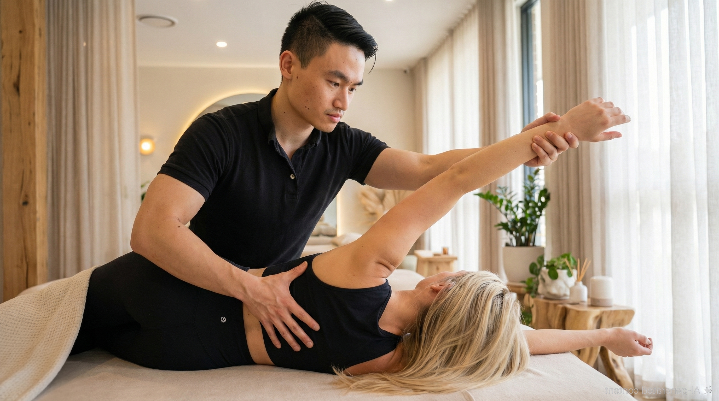 Erwin performing an in-home mobility assessment on a client in Calgary